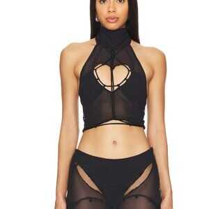 AMOR MIA Heartbeat Top in Black size XS